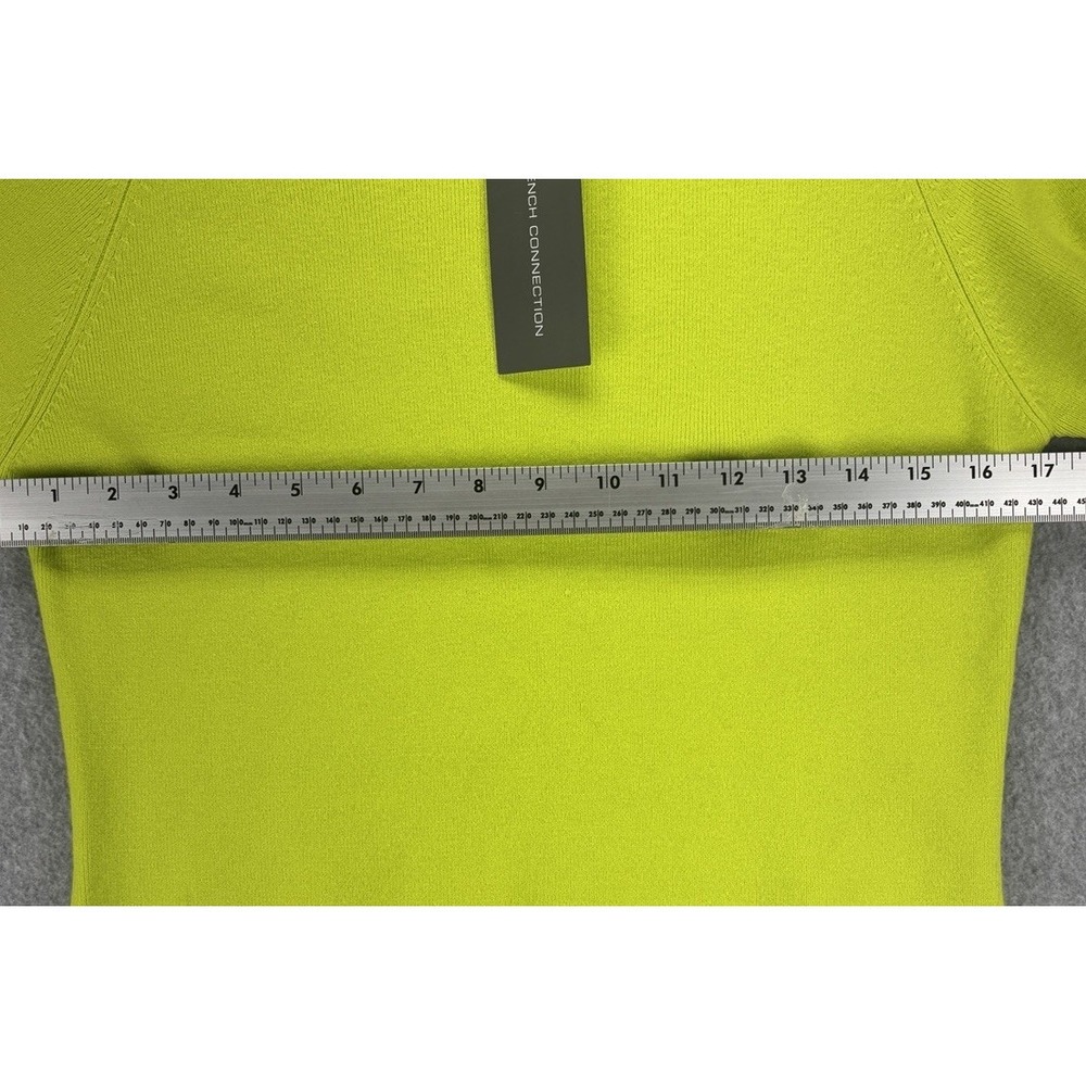 NWT French Connection Lime Punch Raglan Crew Neck Sweater L Soft Knit Neon Bold - Picture 12 of 12